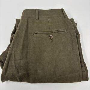 Vintage Polo Ralph Lauren Mens 36Rx34 Olive Green 100% Flax Dress Pants